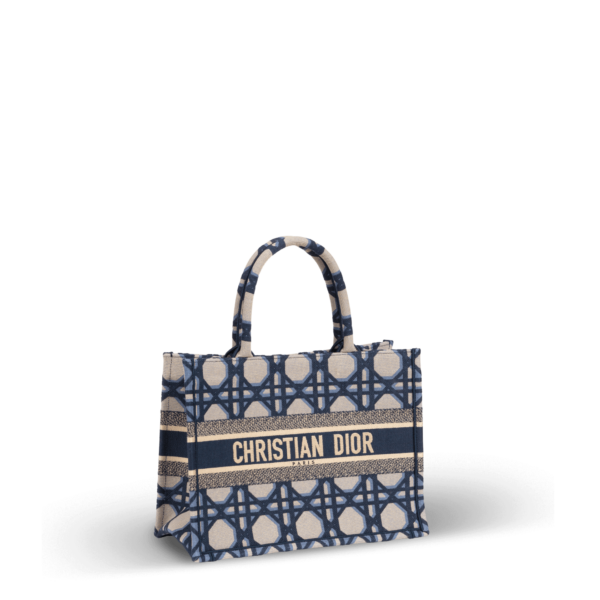Tote Bag in Blau und Beige aus Jacquard-Gewebe der Marke Dior.
