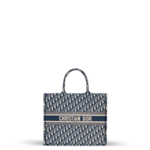 Tote Bag in Blau und Beige aus Jacquard-Gewebe der Marke Dior.