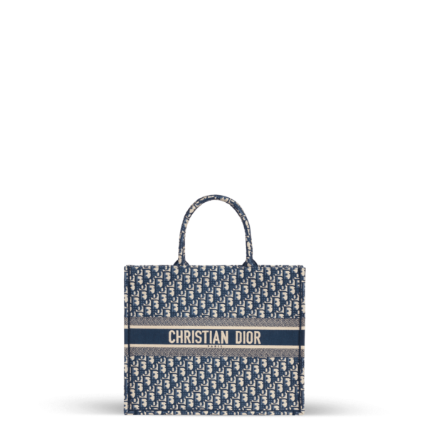 Tote Bag in Blau und Beige aus Jacquard-Gewebe der Marke Dior.