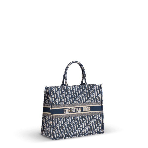 Tote Bag in Blau und Beige aus Jacquard-Gewebe der Marke Dior.