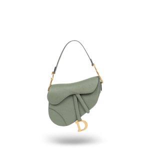 Eine grüne Handtasche mit goldener Hardware der Marke Dior.